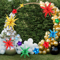 Kit d'arche de guirlande de ballons colorés avec ballons en latex et en aluminium en forme d'étoile, impression de logo personnalisé, pour anniversaire, fête disco, toile de fond photo