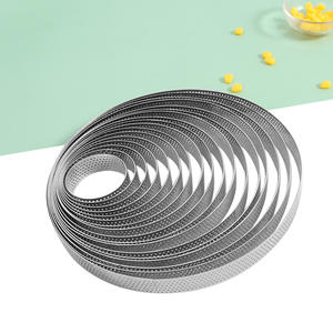 Anneaux de tarte perforés personnalisés pour la cuisson moule à pâtisserie en métal pour dessert français petite tarte aux fruits croûte <span class=keywords><strong>cercle</strong></span> tartelette - Product Image 3