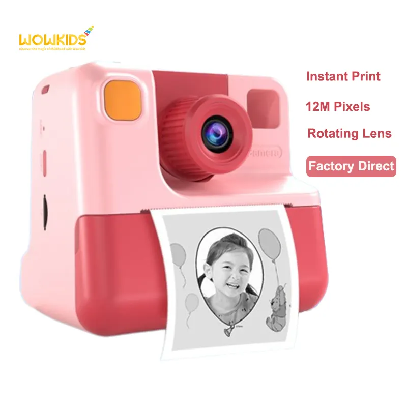 New Arrival photo thermal printing 1080p video selfie kids camera hd digital child toy instant printing camera