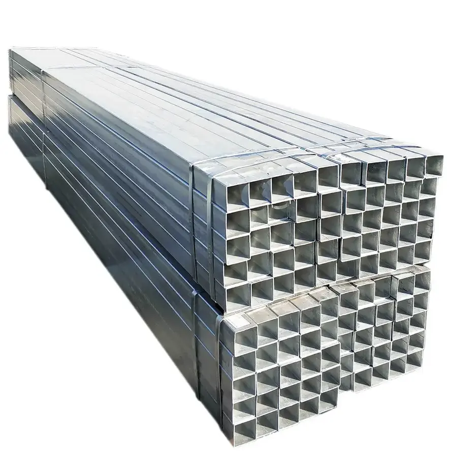 Tubos cuadrados galvanizados Q195 Q235 de alta calidad, tubo de acero de sección hueca y tubo rectangular cuadrado gi