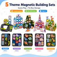 Juego de Construcción Magnético EPT para Niños, Bloques de Construcción Creativos en 3D con Personajes Temáticos y Caja de Almacenamiento de Metal