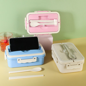 IStapromo Gifts Eco Friendly Plastic Bento Lunch Box Container BPA Free Food Safe Lunch Box with Spoon Fork - Product Image 6