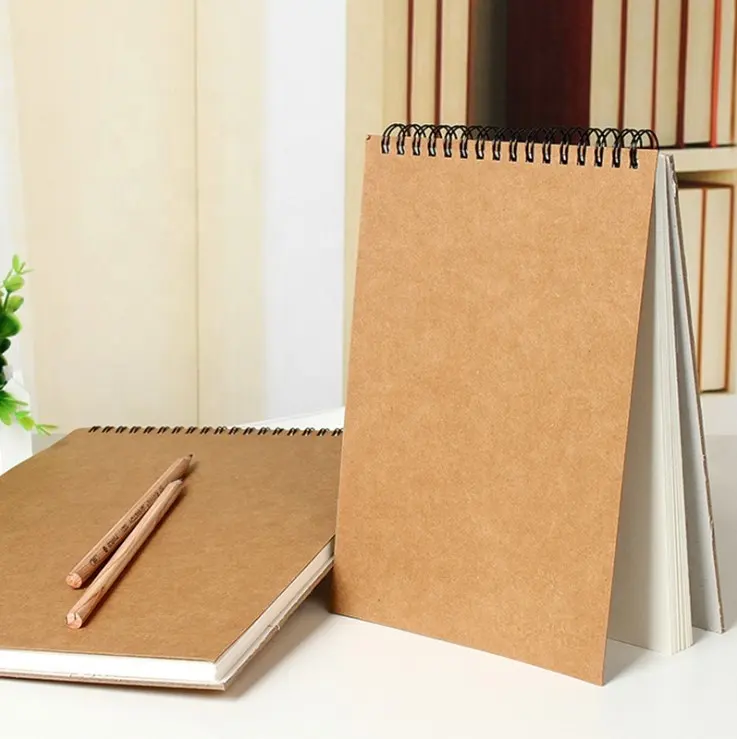 Wholesale Recyle Craft Paper Hardcover School Supplies Notebook Student Drawing Book Spiral Drawing Sketch book