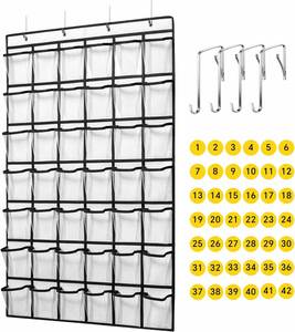 Organizador de útiles escolares con 42 bolsillos, tablero de bolsillos para el aula, exhibición transparente para teléfonos celulares y calculadoras, soporte para teléfonos en el aula - Product Image 1