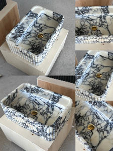 حوض حمام رخامي كلاكتا فيولا عصري أنيق بتصميم سطح علوي فاخر لمغسلة الفلل - Product Image 5