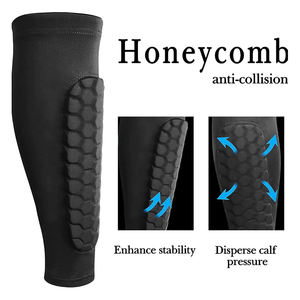 Fútbol Spandex Panal Espinilleras Pad Pantorrilla Mangas de compresión Soporte <span class=keywords><strong>Canilleras</strong></span> Pierna Manga - Product Image 2