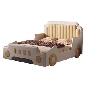 Race <b>Car</b> Kids <b>Bed</b> Solid Wood Guardrails Creative Storage Cartoon Design Modern Minimalist Full Size <b>Boys</b> Bedroom Comfortable - Product Image 2