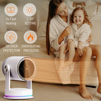 Ventilateur sans pales oscillant à 30/60/90 degrés, intelligent, silencieux, PTCHot, ventilateur de bureau chaud et froid, ventilateur de bureau sans pales avec purificateur d'air