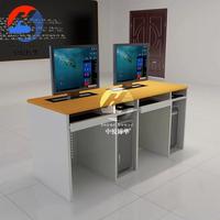 Bureau informatique moderne motorisé avec support de moniteur, table de formation pour salle de classe, poste de travail de bureau pour un espace de travail sans papier