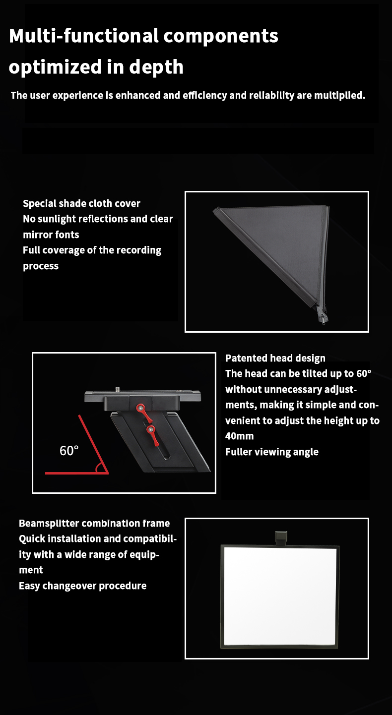 Bestview T22 22" HD Display Camera Video Teleprompter For Broadcast Live Speech DSLR Camera Teleprompter Equipment