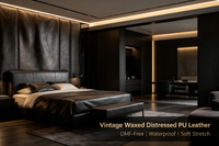 U-B11001 1,0mm Dickes Wasserdichtes PU-Leder für Sofa & Dekoration Zweifarbiges Kunstleder mit Ölwachs-Muster Veganes Geprägtes Leder