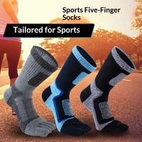 Chaussettes de sport pour hommes, cinq orteils, grande taille, séparant les orteils, en coton, anti-transpiration, pour l'extérieur, la randonnée et la course à pied