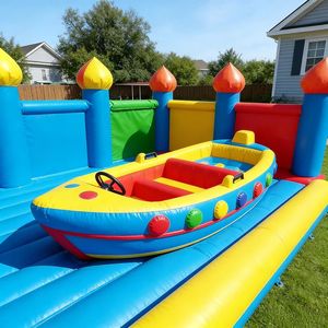 Giochi Sportivi Gonfiabili per Adulti e <span class=keywords><strong>Bambini</strong></span> all'Aperto, Trampolino da Competizione, Percorso a Ostacoli con Scivolo e Piscina - Product Image 5