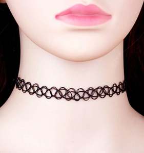 Collar de clavícula de diseño simple al por mayor, 12 unidades/juego, collar elástico de alambre de pescado, collar de plástico con diseño de tatuaje - Product Image 2