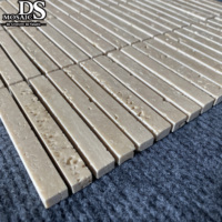 Mosaïque DS en travertin beige en bande longue, mosaïque de marbre Kit Kat, mosaïque de pierre naturelle pour crédence de cuisine