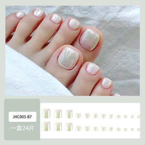 Autocollant pour les ongles de <span class=keywords><strong>pied</strong></span> pour <span class=keywords><strong>manucure</strong></span>, 24 pièces, <span class=keywords><strong>couleur</strong></span> magique, sens avancé, mode, simple, français - Product Image 5