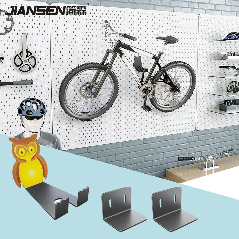 Forma personalizzabile appendiabiti da bici a parete portabiciclette per bicicletta portaoggetti per Garage