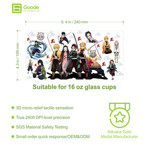 كوب جودي يو في 16 أونصة من البولي إيثيلين تيريفثالات للطباعة بالنقل الحراري، مقاوم للماء وصديق للبيئة، تصميم أنيمي ياباني رائع وعصري، أغطية للأكواب بتقنية يو في دي تي إف - Product Image 2