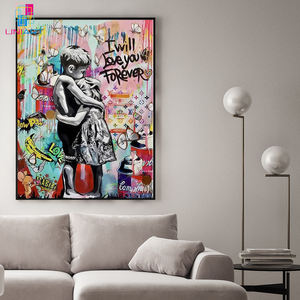 UNIART <span class=keywords><strong>Banksy</strong></span> Love Forever Toile Art Affiche Et Mur Art Photo Imprimer Moderne Chambre Décor Affiches <span class=keywords><strong>Banksy</strong></span> Graffiti Art - Product Image 4