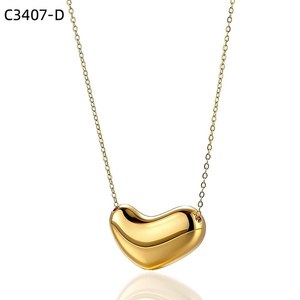Collier avec pendentif en forme de cœur Amy Amy, en acier inoxydable plaqué rhodium, bijoux minimalistes pour femmes, cadeau quotidien, C3407 - Product Image 2