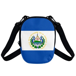 Bolso bandolera pequeño con solapa y patrón de bandera de <span class=keywords><strong>El</strong></span> Salvador personalizado unisex, venta al por mayor, bolsos laterales con cierre de cremallera para mujer y Niña - Product Image 2