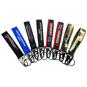 حبل معصم مخصص مطبوع بتصميم شخصي من القماش المنسوج مع حلقة مفاتيح كارابينر - Product Image 3