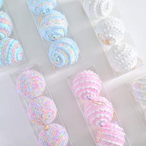 Creative <b>Macaron</b> Color Foam Christmas Ball Set New Year Atmosphere Decorations Cross-Border Pendant Custom for Home Crafts <b>Box</b> - Product Image 3