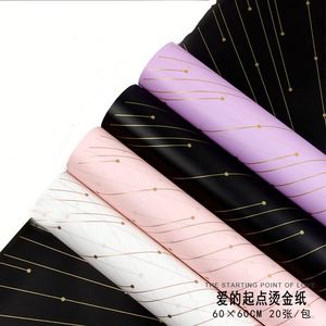 Papier d'emballage de luxe 58*58cm, style Point de départ de l'amour, imperméable, en plastique, pour bouquets de fleurs, pour fleuristes - Product Image 1