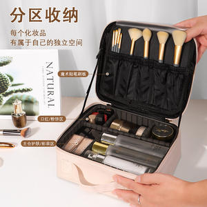 Cross Border Toiletry <b>Makeup</b> Bag Multi Section Large Capacity Storage <b>Box</b> With Soft Handle For Home Use - Product Image 2