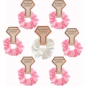 Haaraccessoires voor dames, elastische scrunchies van imitatie zijde satijn, met kaartverpakking - Product Image 2