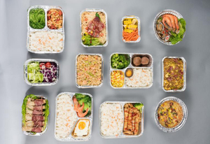 Casseroles jetables en <span class=keywords><strong>aluminium</strong></span> à <span class=keywords><strong>2</strong></span> <span class=keywords><strong>compartiments</strong></span> avec couvercles Plateaux alimentaires en <span class=keywords><strong>aluminium</strong></span> pour la restauration à emporter allant au four - Product Image 6