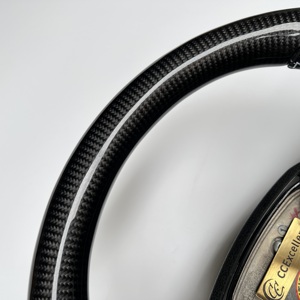 CCexcellent พวงมาลัยคาร์บอนไฟเบอร์ออกแบบเองได้สำหรับฟอร์ด F150ด้วยตะเข็บหนังสีขาวแบบมีรูพรุน - Product Image 6