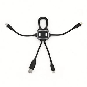 Custom Product Keychain Phone <b>Usb</b> <b>Cable</b> 4 In1 Led <b>Usb</b> Charging <b>Cable</b> Line Keychain Multi-function Gift Customization Data <b>Cable</b> - Product Image 1