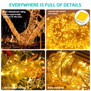 10-100M <span class=keywords><strong>LED</strong></span> bóng đèn dây đèn không thấm nước trong nhà ngoài trời Cổ Tích Rèm giáng sinh trang trí đám cưới cao su cáp làm bằng nhựa - Product Image 5