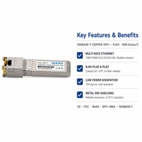 Transceiver SFP+ RJ45 Cuivre 10G 30m SFP-10G+-T Compatible avec SFP-10G-T-30m pour Switch/Routeur/Module SFP Cuivre Centre de Données