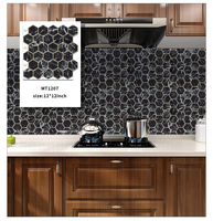 Autocollant mosaïque hexagonal auto-adhésif en PVC vinyle, papier peint 3D, carreaux décoratifs pour salon