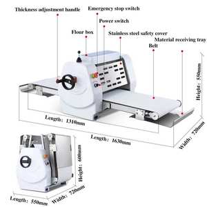 Rouleau vertical automatique de pâte à pizza pour boulangerie pâtisserie Machine à laminer la pâte à croissants électrique danoise de table pour la cuisson - Product Image 5