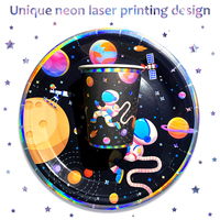 Ensemble de décoration de table de fête d'anniversaire sur le thème de l'espace, des astronautes et des vaisseaux spatiaux pour enfants, bébés garçons