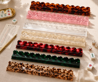 Règle de Mahjong Magnétique en Acrylique de Luxe Personnalisée, Poussoir de Tuiles à Bord Droit, 17,5-20 Pouces, pour 4 Joueurs, Écologique, Durable, Portable, Résistant à l'Eau