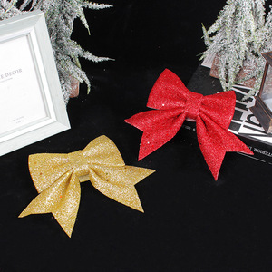 Ornamen gantung pohon Natal, ornamen gantung bubuk emas pita dekorasi jendela liburan - Product Image 3