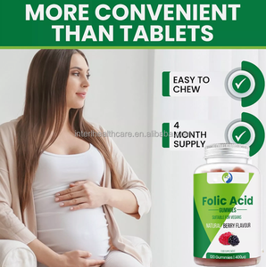 Suplemento de gomitas de zinc de ácido fólico prenatal para mujeres Gomitas de ácido fólico de vitamina B12 vegana - Product Image 4