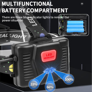 Lampe frontale LED Sy8108, 3x18650, rechargeable, lumière blanche réglable, lampe frontale pour la pêche nocturne en plein air - Product Image 4