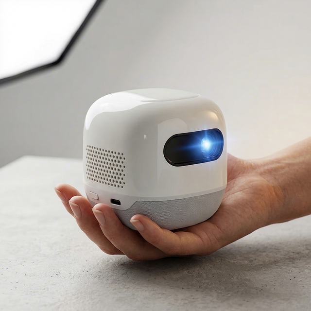 Palm-sized M2 DLP Projector 8700mAh Rechargeable Battery 120 Inch Display 1080P Smart Projector for Small Rooms