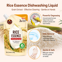 Liquide vaisselle OEM à marque privée, savon à la riz en pochette personnalisée avec bec verseur