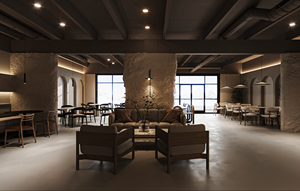 Maßgefertigte Kongo-Sapele Massivholz-Falttür, 4 Paneele + Täuschungstürblatt |   Premium-Projekte für Cafés und Gastgewerbe - Product Image 4