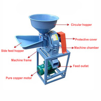 Broyeur de Céréales Électrique Mini Haute Efficacité pour Maïs Soja Blé Riz, Moulin