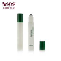 Botol Roll-on Plastik PP Abu-abu Semi Transparan 15ml untuk Serum Perawatan Jerawat dan Tonik Rambut
