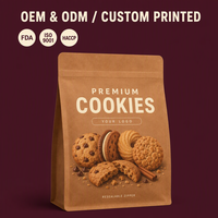 Sacs à biscuits personnalisés imprimés, sachets refermables de qualité alimentaire pour emballage de biscuits, cadeaux de boulangerie, desserts, vente en gros
