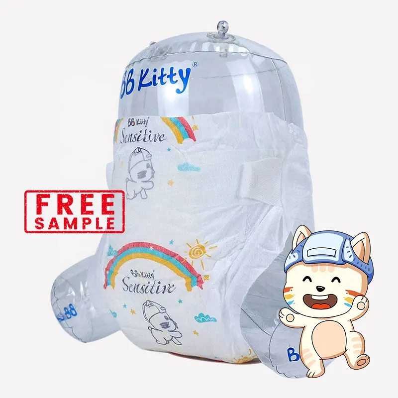 BB Kitty Sensitive Baby Diapers Cuettie Wholesale Nappies White Label Us Brand Disposable Baby Diaper
