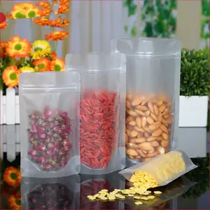 Reclosable Plastic Storage Ziplock Clear Frosted Stand up Tea Nuts Pouch Beverage bag